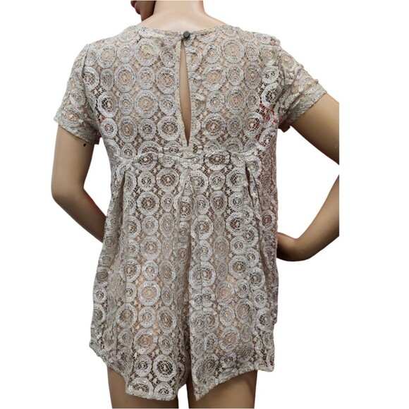 Anthropologie Akemi + Kim Cream Lace Swing Top - Picture 11 of 11